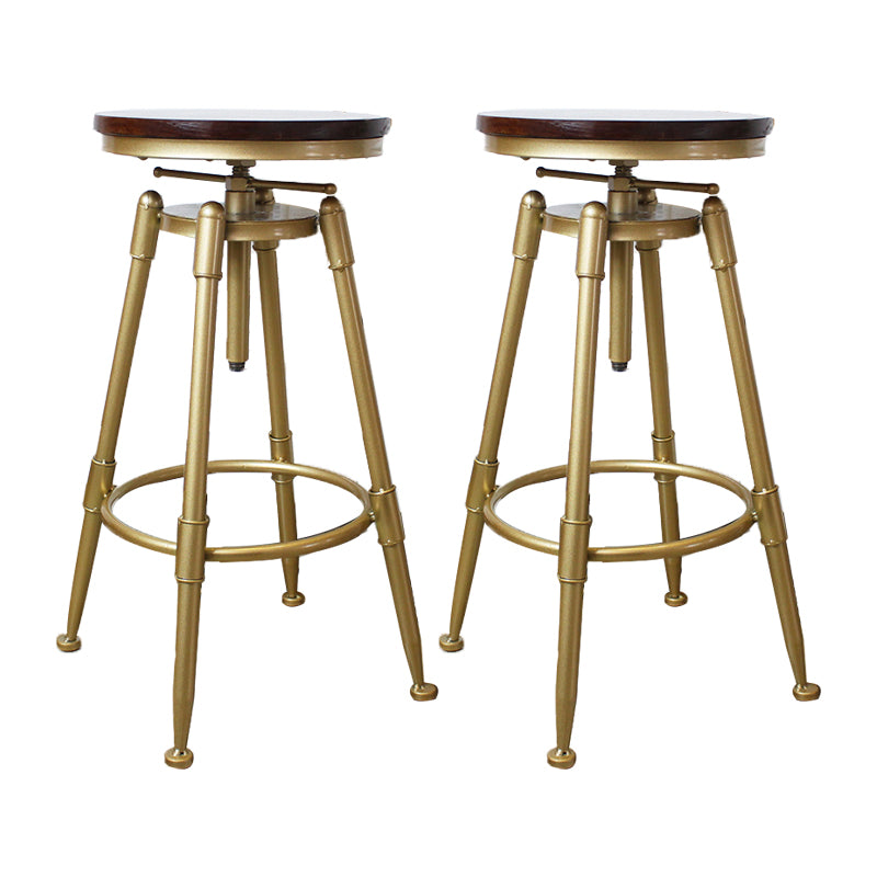 Nordic Armless Counter Stool Iron Bar Stool with Seat and Pedal