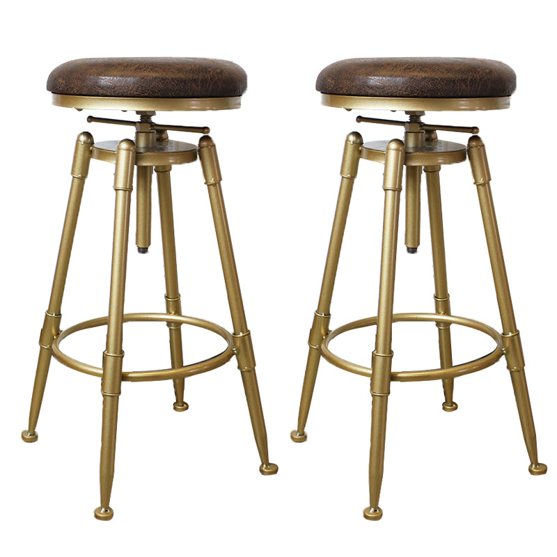 Nordic Armless Counter Stool Iron Bar Stool with Seat and Pedal