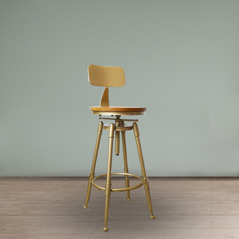 Nordic Armless Counter Stool Iron Bar Stool with Seat and Pedal