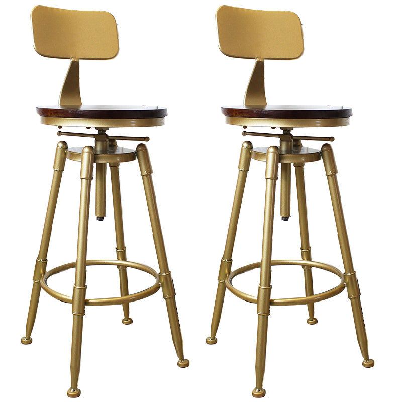 Nordic Armless Counter Stool Iron Bar Stool with Seat and Pedal