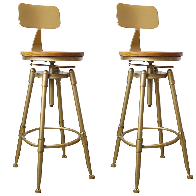 Nordic Armless Counter Stool Iron Bar Stool with Seat and Pedal