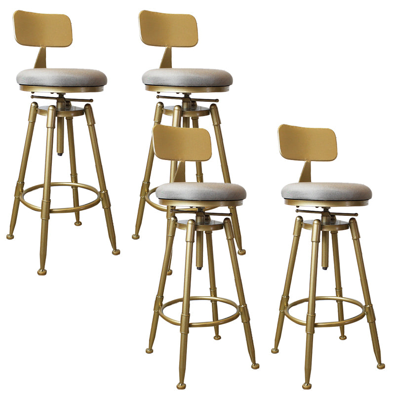 Nordic Armless Counter Stool Iron Bar Stool with Seat and Pedal