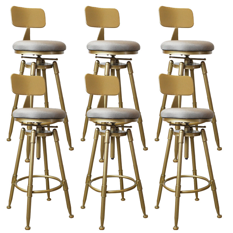Nordic Armless Counter Stool Iron Bar Stool with Seat and Pedal