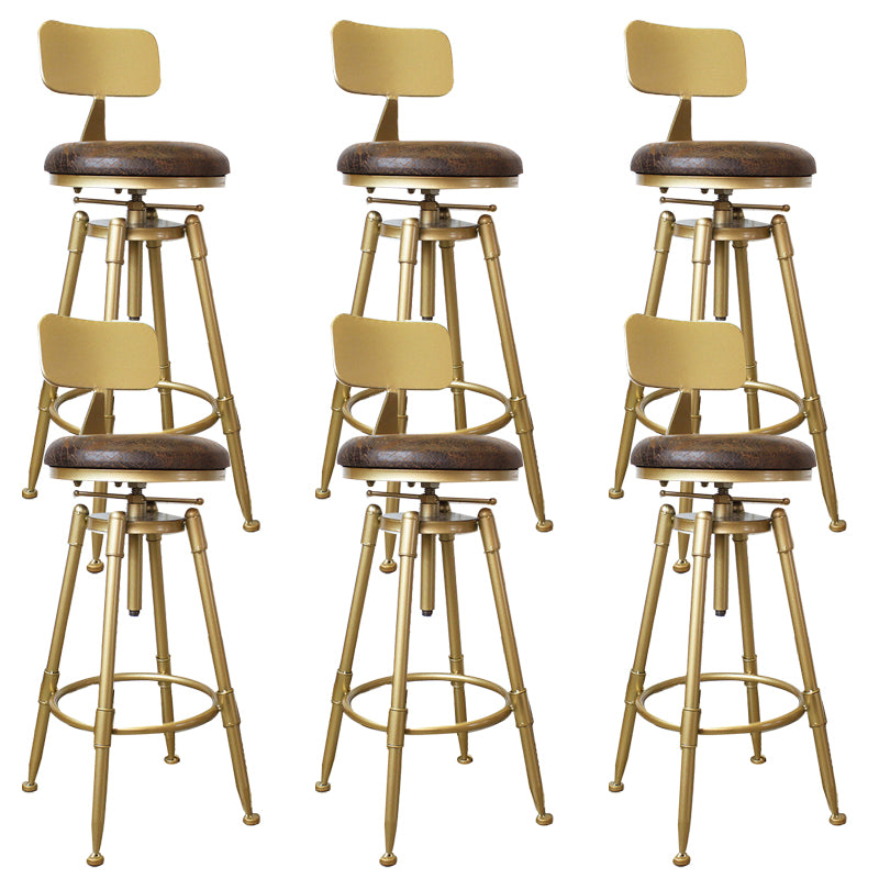 Nordic Armless Counter Stool Iron Bar Stool with Seat and Pedal