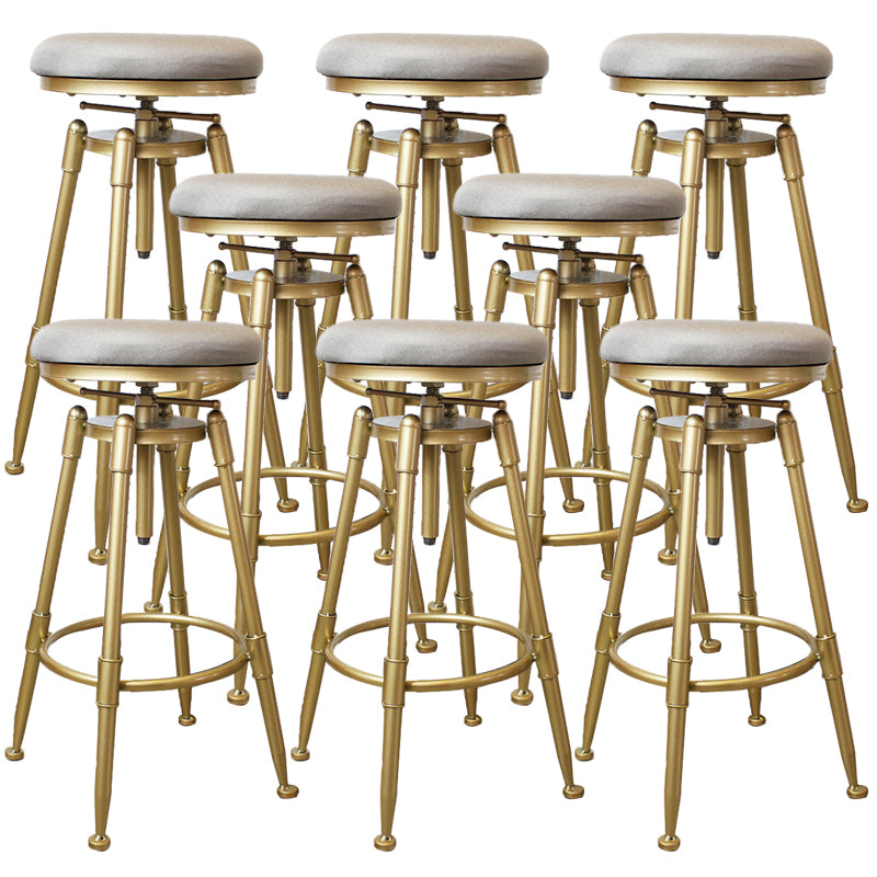 Nordic Armless Counter Stool Iron Bar Stool with Seat and Pedal