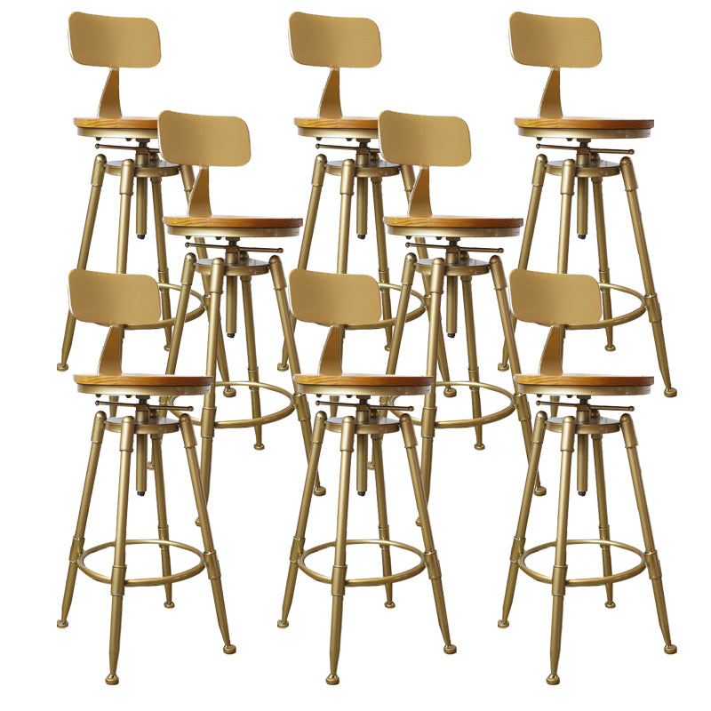Nordic Armless Counter Stool Iron Bar Stool with Seat and Pedal