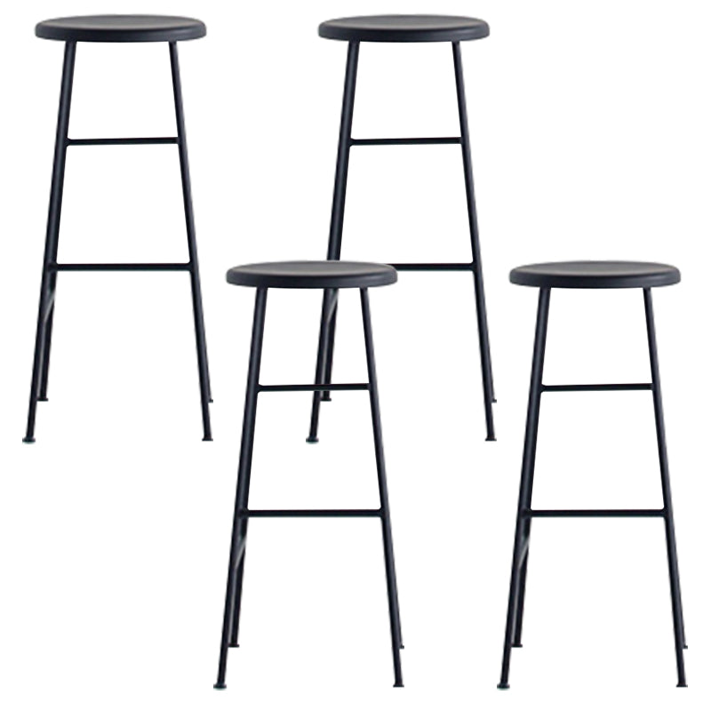Modern Solid Wood Counter-height Stool Footrest Coffee Shop Round Bar Stools