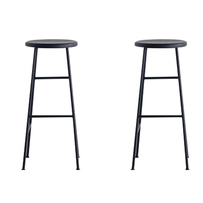 Modern Solid Wood Counter-height Stool Footrest Coffee Shop Round Bar Stools