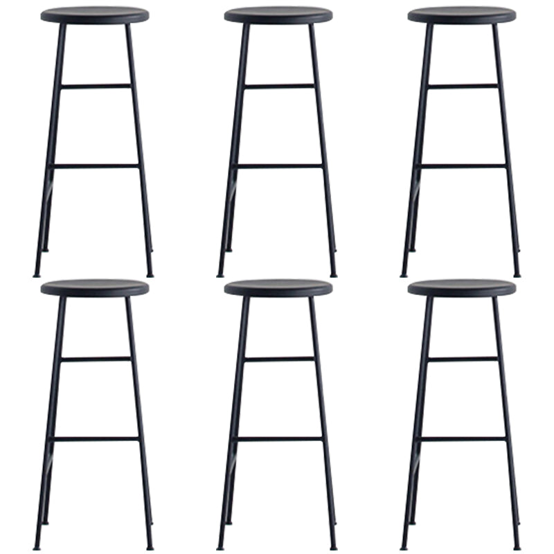 Modern Solid Wood Counter-height Stool Footrest Coffee Shop Round Bar Stools