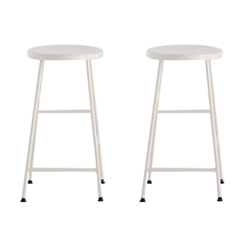 Modern Solid Wood Counter-height Stool Footrest Coffee Shop Round Bar Stools