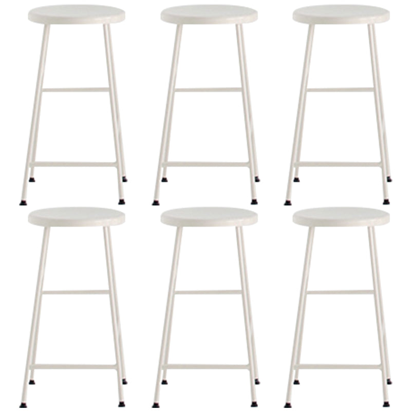 Modern Solid Wood Counter-height Stool Footrest Coffee Shop Round Bar Stools