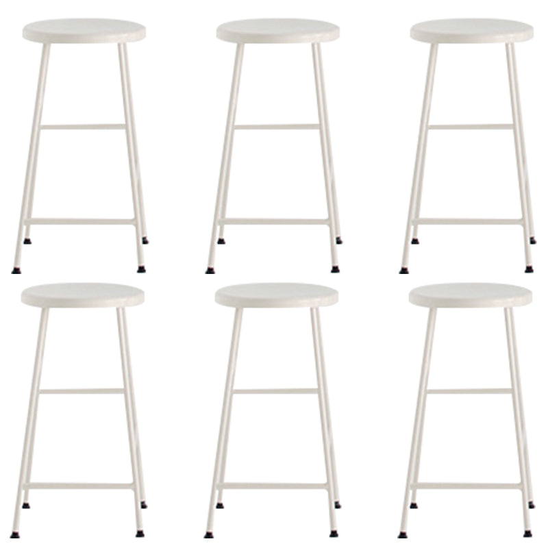 Modern Solid Wood Counter-height Stool Footrest Coffee Shop Round Bar Stools