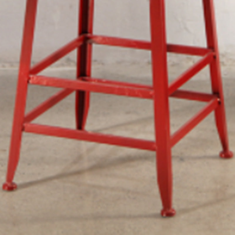 Nordic Armless Backrest Counter Stool Iron Dining Room Bar Stool with Pedal