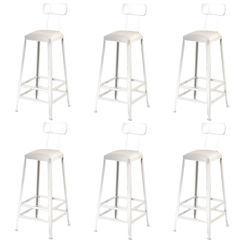 Nordic Armless Backrest Counter Stool Iron Dining Room Bar Stool with Pedal