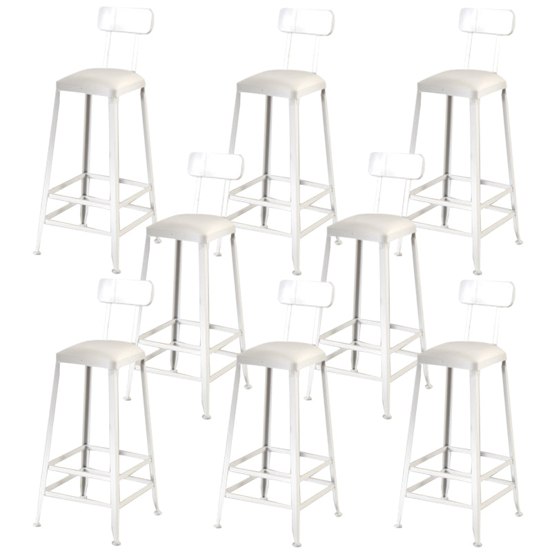 Nordic Armless Backrest Counter Stool Iron Dining Room Bar Stool with Pedal