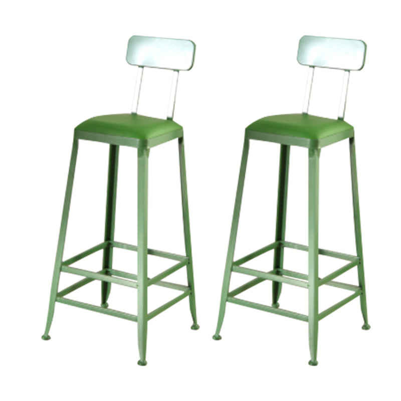 Nordic Armless Backrest Counter Stool Iron Dining Room Bar Stool with Pedal