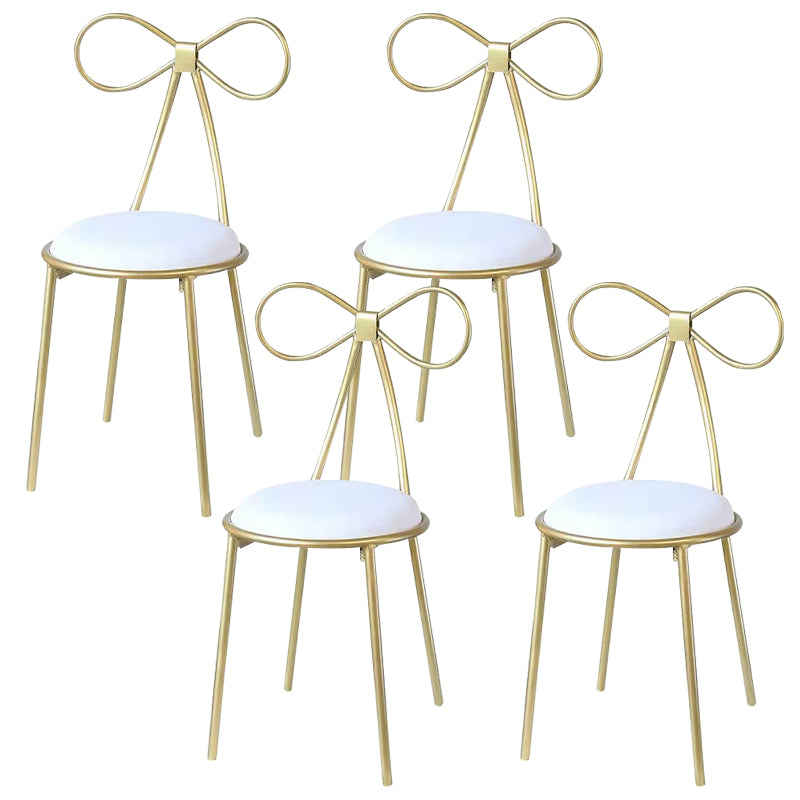 Round Leather and Metal Counter Stool Scandinavian Low Back Counter Bar Stool