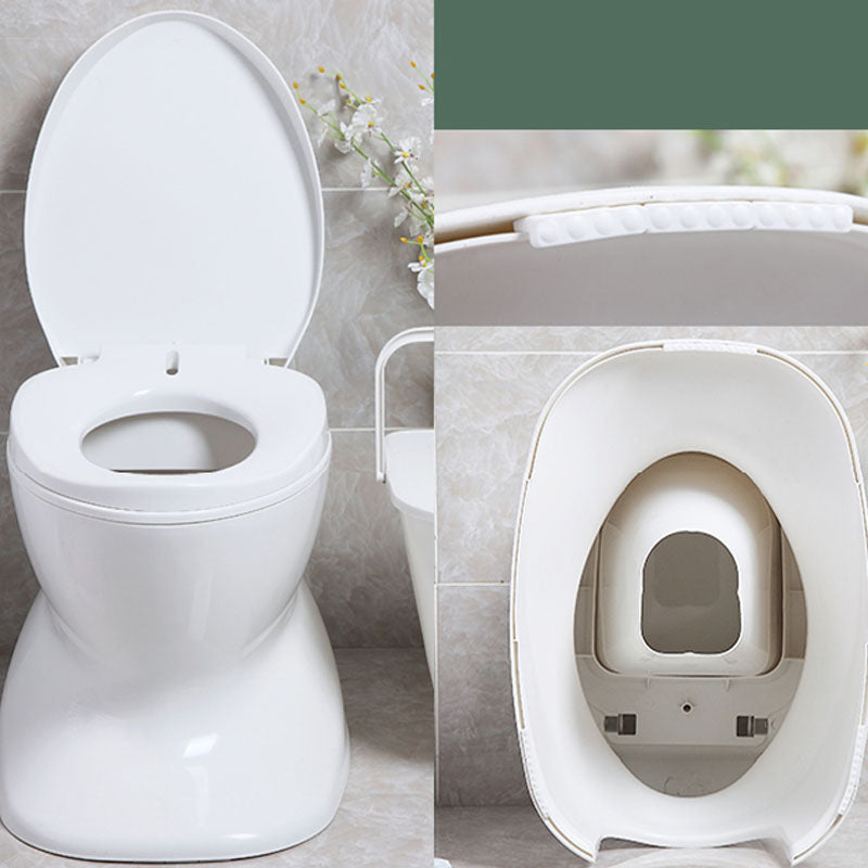 Modern Plastic Toilet Floor Mounted Toilet Bowl with Slow Close Seat for Bathroom