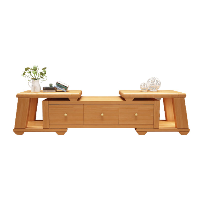 Modern Wood TV Stand Console Open Storage TV Media Stand for Living Room