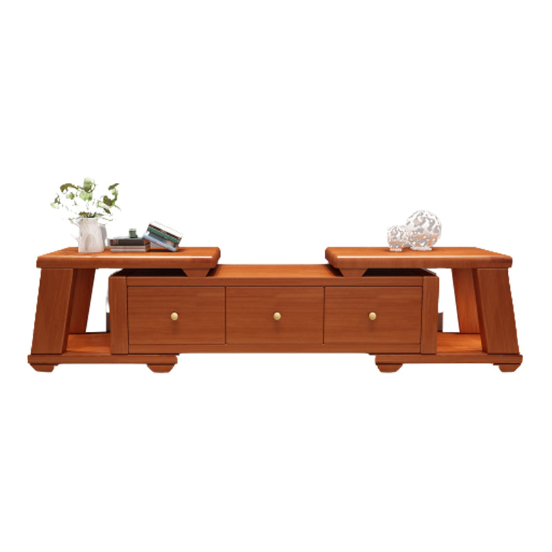 Modern Wood TV Stand Console Open Storage TV Media Stand for Living Room