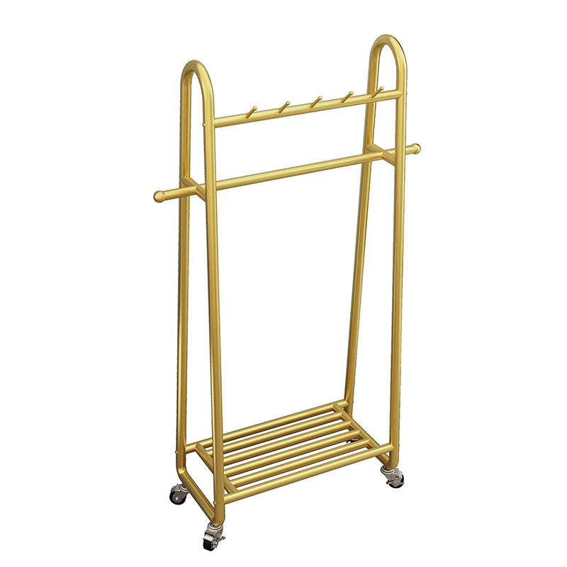 Modern Coat Hanger Solid Color Metal Coat Rack with Storage Shelving