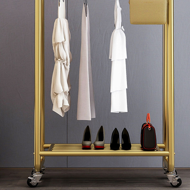 Modern Coat Hanger Solid Color Metal Coat Rack with Storage Shelving