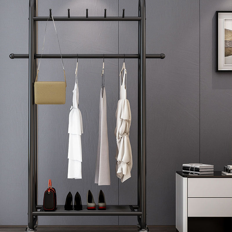 Modern Coat Hanger Solid Color Metal Coat Rack with Storage Shelving