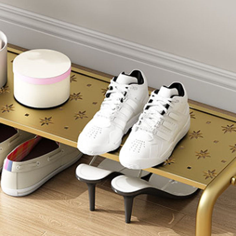 Modern Metal Coat Rack Hanging Rail and Lower Shelf Entryway Kit