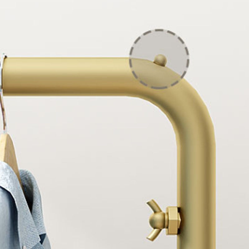 Modern Metal Coat Rack Hanging Rail and Lower Shelf Entryway Kit