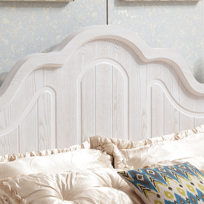 84.65 inch Wide Victorian Bed Frame Solid Wood Bed with Headboard