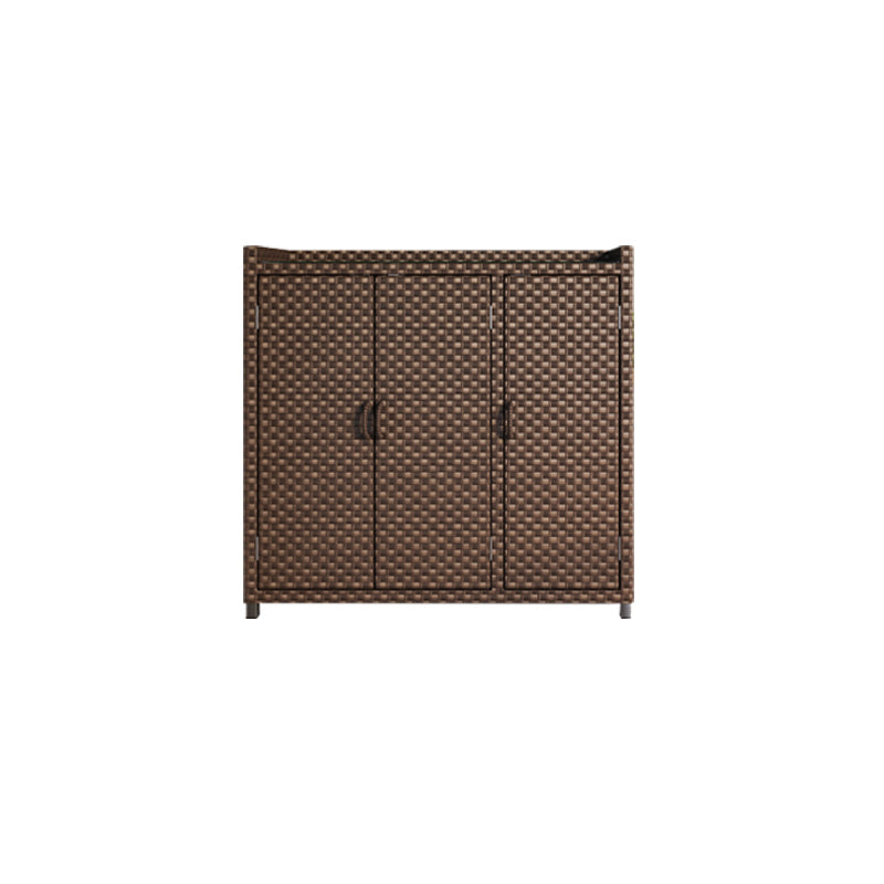 Modern Storage Cabinet Wicker&Rattan Side Cabinet With Doors