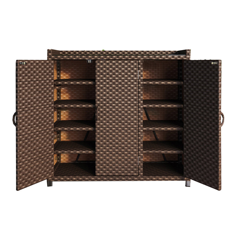 Modern Storage Cabinet Wicker&Rattan Side Cabinet With Doors