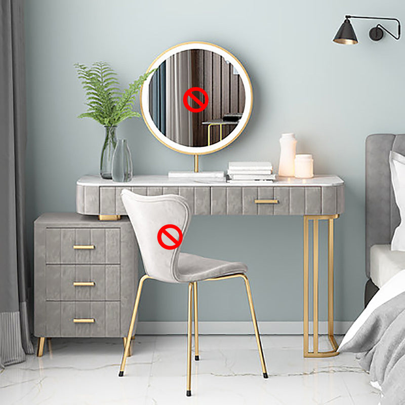 Modern Vanity Dressing Table Slate Top Vanity Makeup Table Set