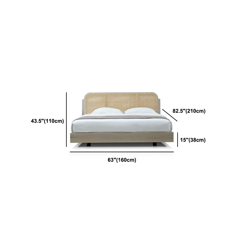 Rattan Bed in Light Brone Oak Tropical Rattan Style with Headboard