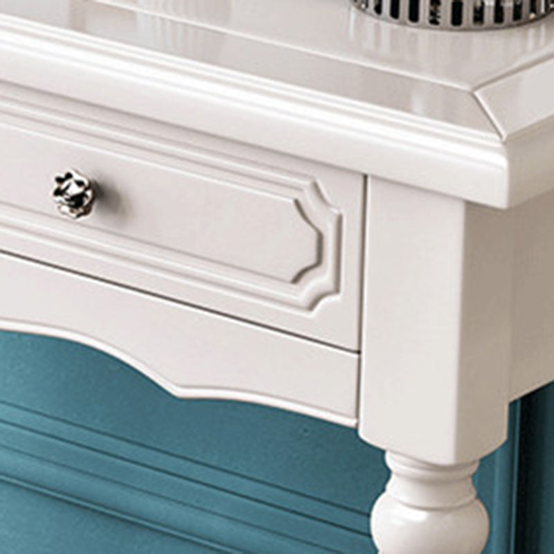 3-Piece Set Makeup Vanity Victorian Mirror and Stool Dressing Desk
