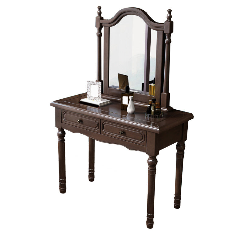 3-Piece Set Makeup Vanity Victorian Mirror and Stool Dressing Desk