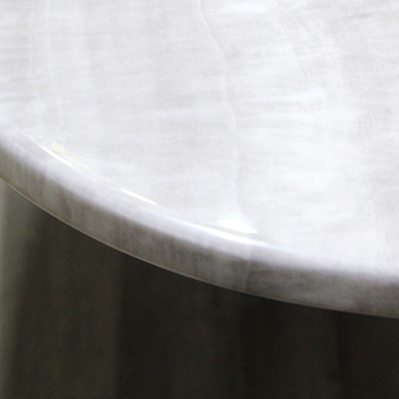 Glam Rectangle White Coffee Table with Marble Top and Steel Base