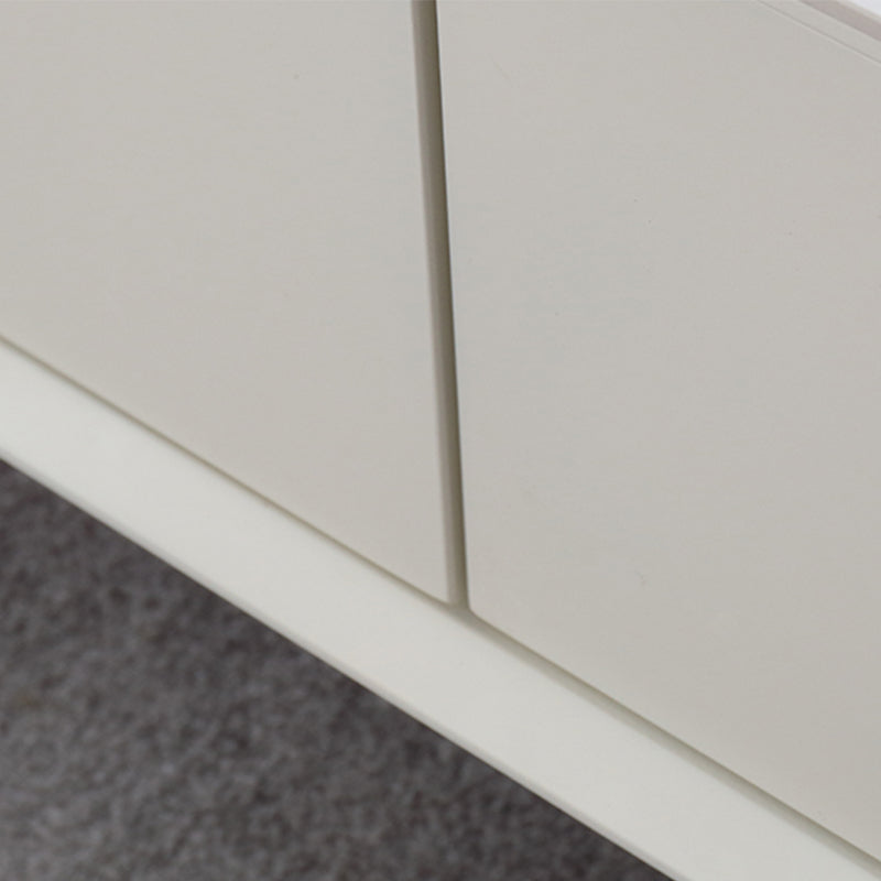 Glam Rectangle White Coffee Table with 4 Drawers and 4 Metal Legs