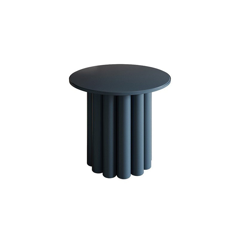 Round Sold Wooden Coffee Table with One Leg Base for Living Room