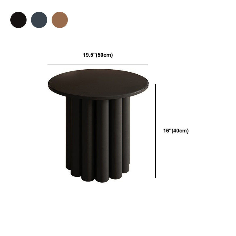 Round Sold Wooden Coffee Table with One Leg Base for Living Room