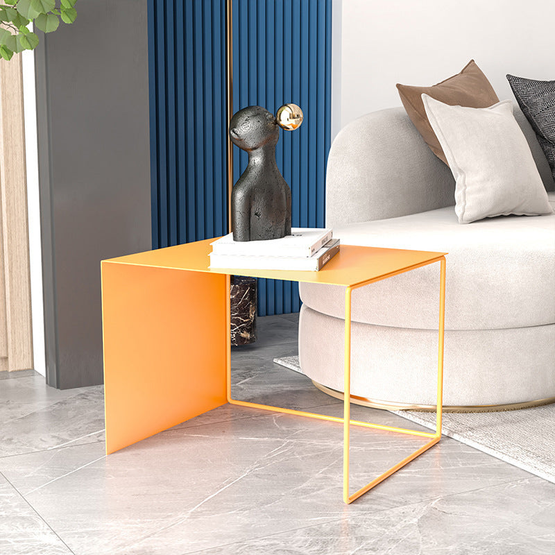 Trestle Coffee Table Mid-Century Modern Iron Coffee Table for Living Room