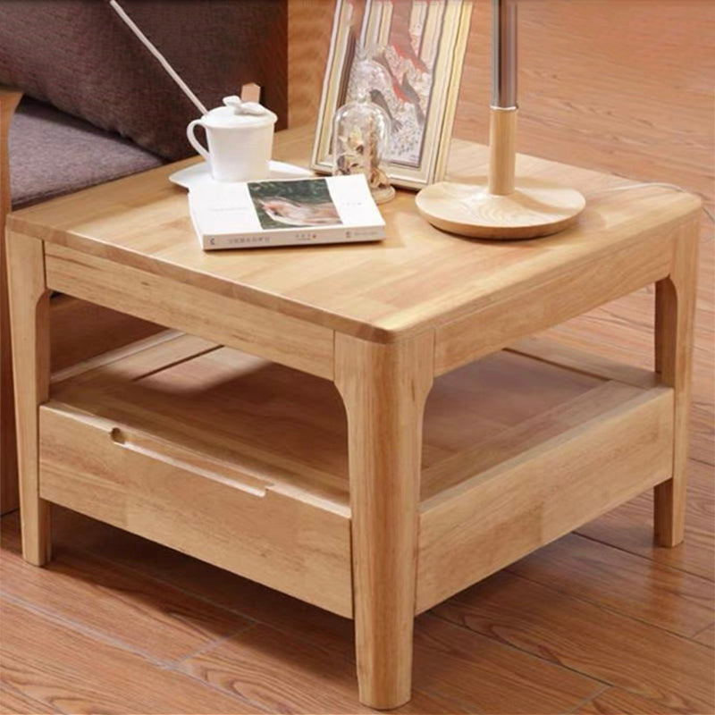 Contemporary 4 Legs Solid Wood with Drawer Rectangular/Square Coffee Table