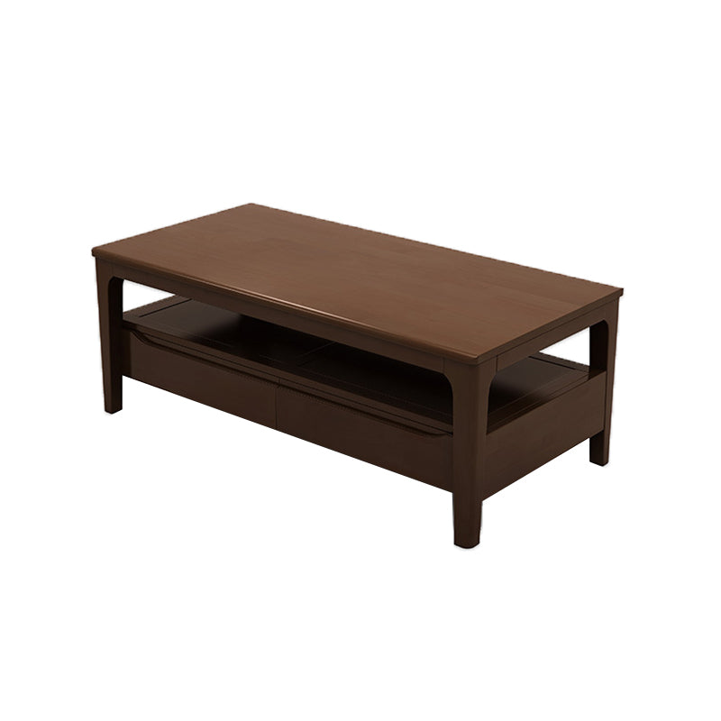 Contemporary 4 Legs Solid Wood with Drawer Rectangular/Square Coffee Table