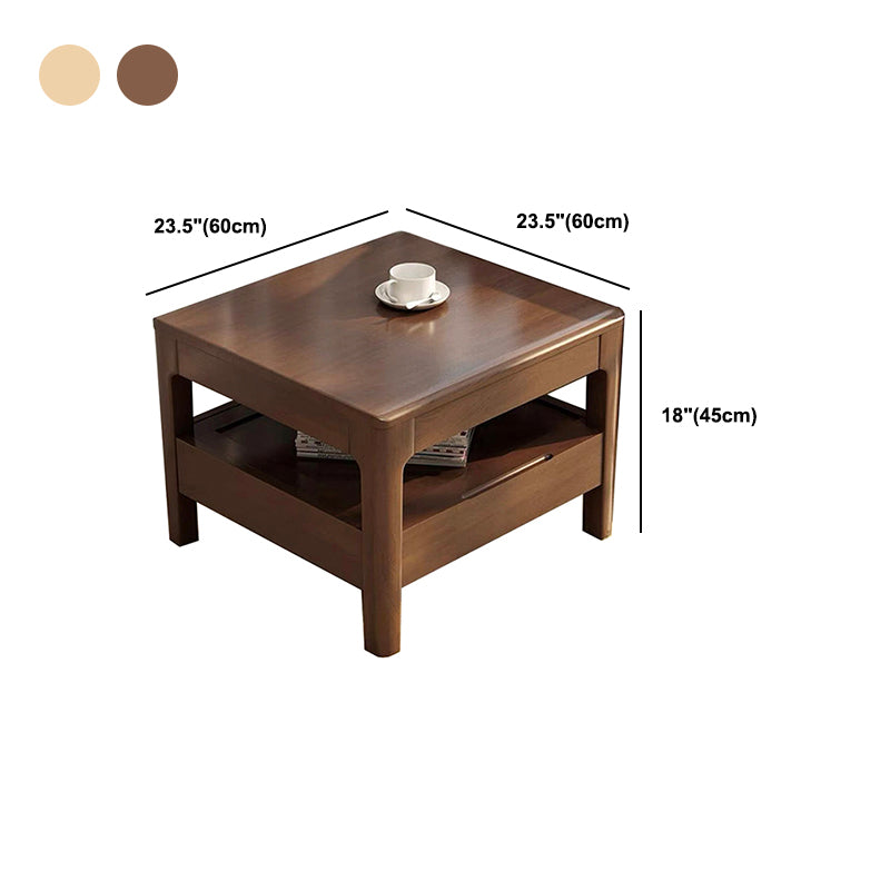 Contemporary 4 Legs Solid Wood with Drawer Rectangular/Square Coffee Table