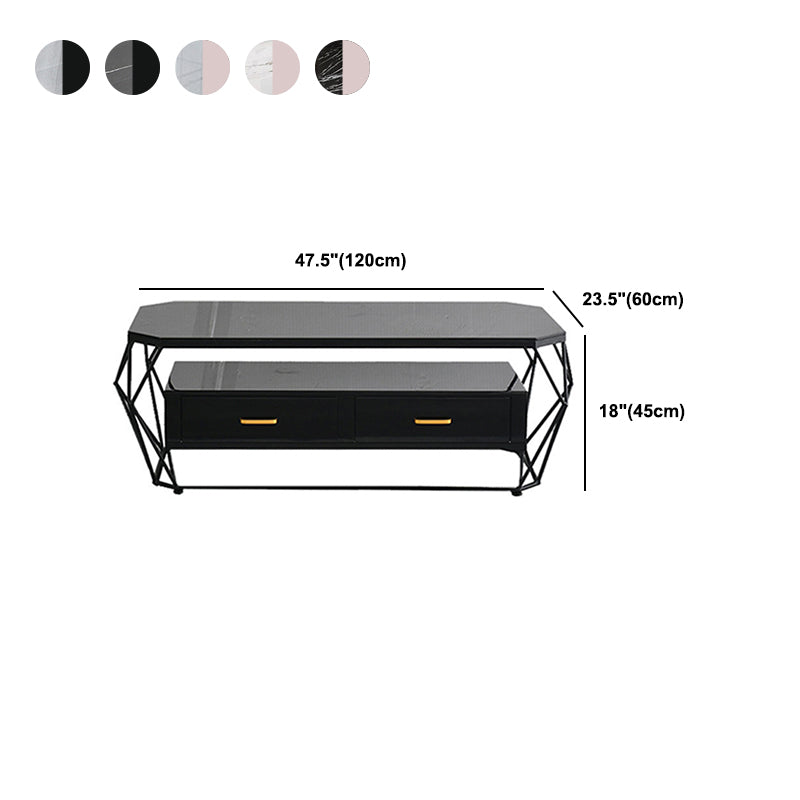 Contemporary Coffee Table with 2 Drawers Single Frame Coffee Table