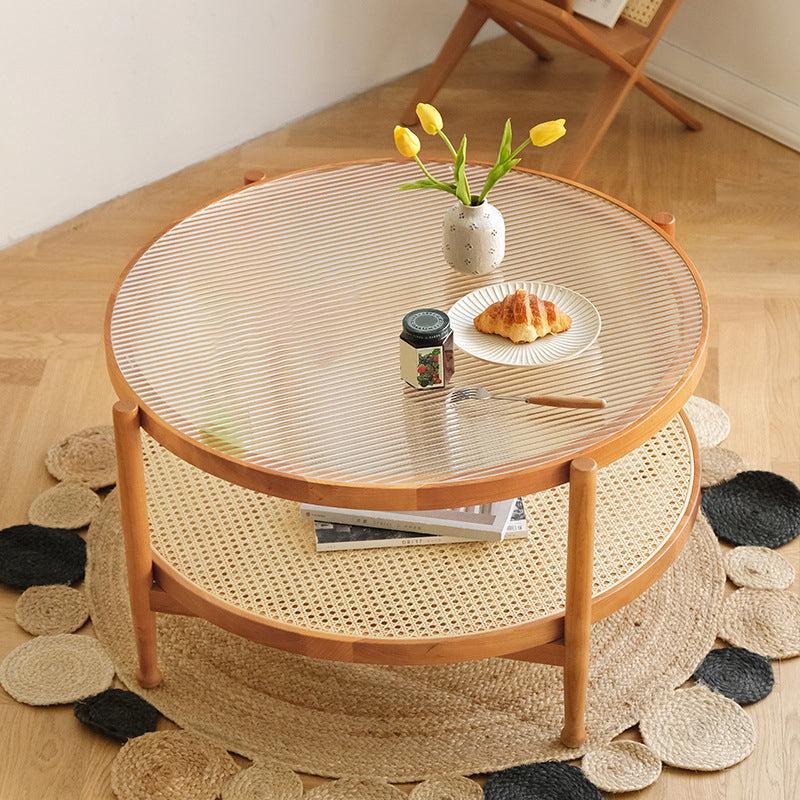 Contemporary 3/4 Legs Wooden with Storage Shelf Coffee Table