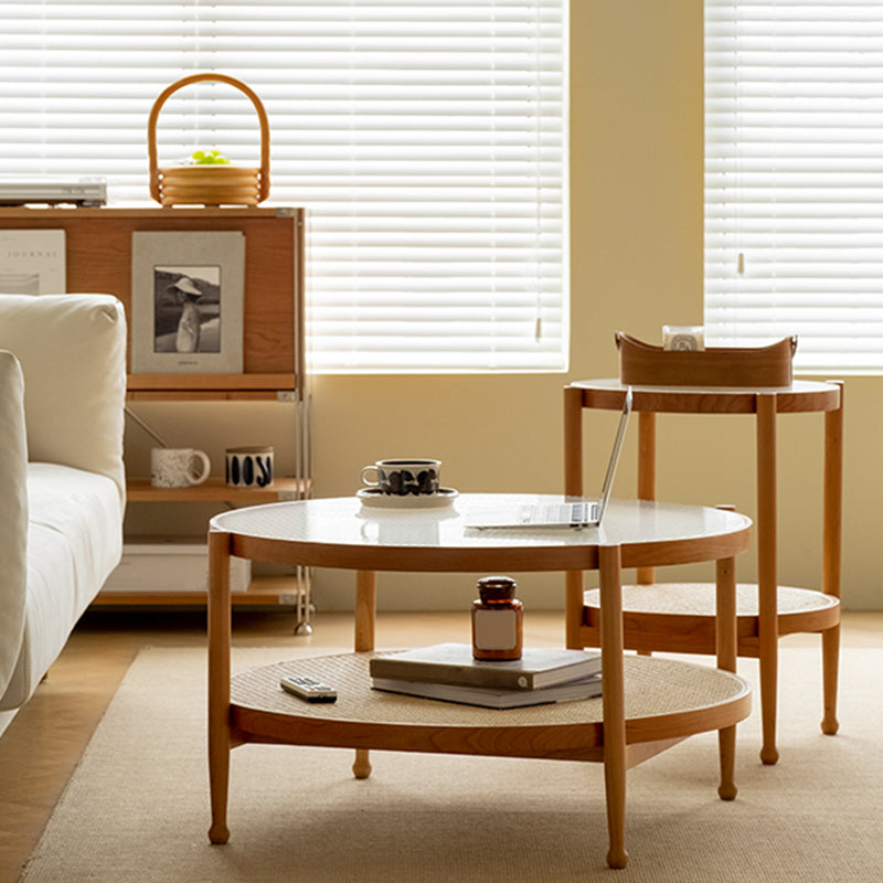 Contemporary 3/4 Legs Wooden with Storage Shelf Coffee Table