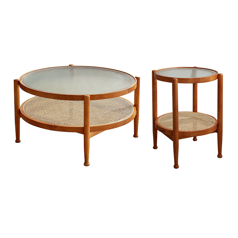 Contemporary 3/4 Legs Wooden with Storage Shelf Coffee Table