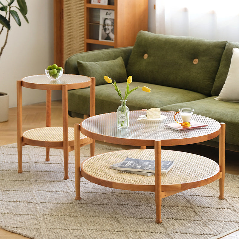 Contemporary 3/4 Legs Wooden with Storage Shelf Coffee Table