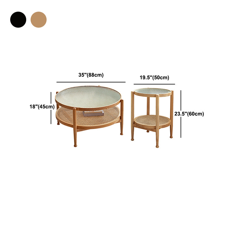 Contemporary 3/4 Legs Wooden with Storage Shelf Coffee Table